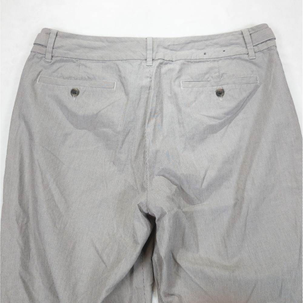 Banana Republic Capri Pants Women 12 Brown Pinstripe Y2K Vintage Preppy Academia - Picture 9 of 12
